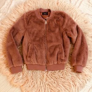 Fuzzy Dark Dusty Rose Jacket